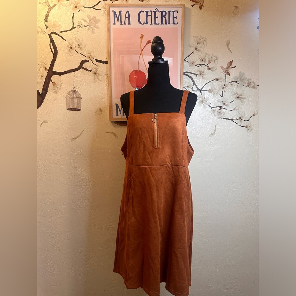 Faux Suede Brown Dress with real pockets